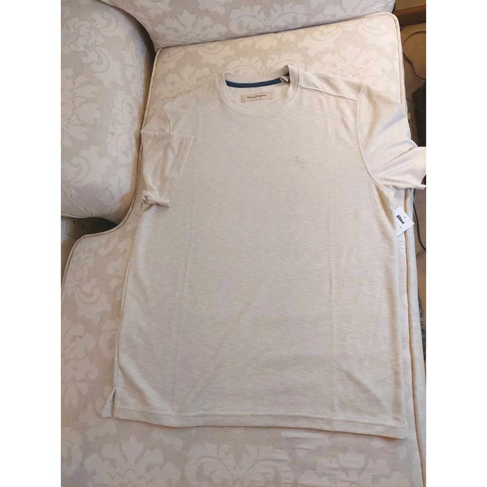 Tommy Bahama Men's Crew Neck Short Sleeve Slub T Swordfish Coconut Cream M NEW! - Picture 2 of 9